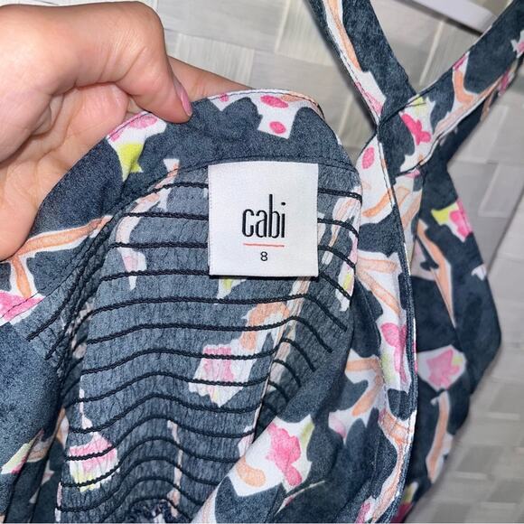 Cabi #5269 Blue Floral Auora Watercolor Halter Maxi Dress Size 8 - Picture 9 of 16